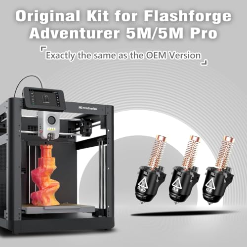 Original 3D Printer Nozzle for FLASHFORGE Adventurer 5M Hotend,3S Quick Detachable Nozzle,Up to 280℃ High Temp 32mm³/s High Flow Nozzle,Adventurer 5M Pro Nozzle(0.25mm,0.4mm,0.6mm) - style: 0.25mm+0.4mm+0.6mm