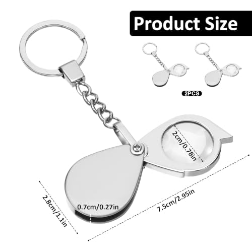 30X Pocket Magnifier, 2 Pcs Jewelers Loupe Portable Small Jewelry Magnifying Glass Travel for Reading Newspaper Books Gems Diamonds Coins