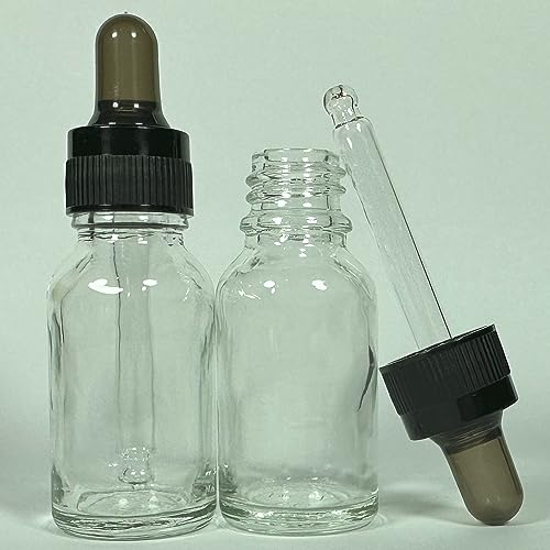 4-Pack 1/2 oz (15ml) Glass Dropper Top for Essential Oil Bottles (18-415 Neck) - Round Tip, Made in Taiwan with SILASTIC™ RBL-9200-50 Silicone for Chemical Stability & Essential Oil Resistance - style: 1/2 oz (15ml) Round Tip