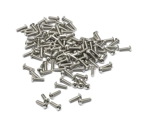 iexcell 100 Pcs M2.5 x 8mm Thread Pitch 0.45 mm Stainless Steel 304 Hex Socket Button Head Cap Screws Bolts Kit - size: M2.5 x 8mm
