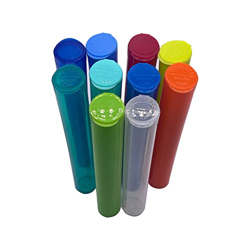 10 Pack Plastic Storage Tubes with Snap Lids - Airtight Waterproof Small Item Containers for Travel, Crafts, Coffee, Tea and Accessories, Multicolor