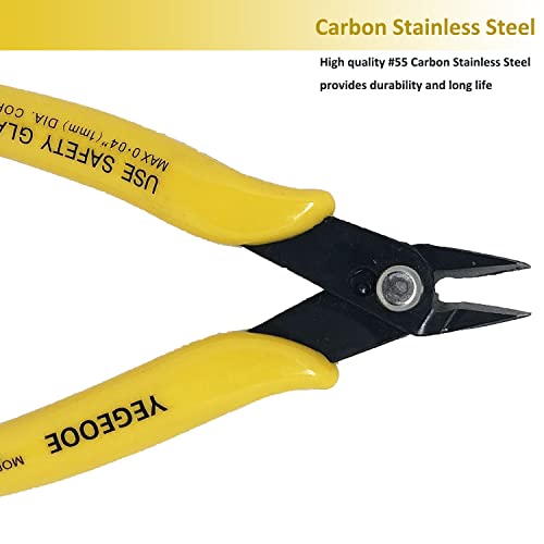 Flush Wire Cutter, 10PACK Precision Diagonal Cutting Pliers Small Wire Cutter Nippers for Electronics Wires Jewelry Screws (5 Inch Size) - style: yellow wire cutters x 10