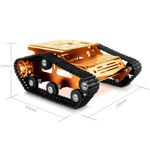 Gold Tracked Tank Chassis Encoder Robot Kit for Arduino DIY - color: Gold, size: With Encoder motor