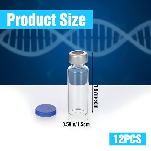12 Pcs Glass Empty Vials 5ml Sealed Vials Glass Vial with Caps