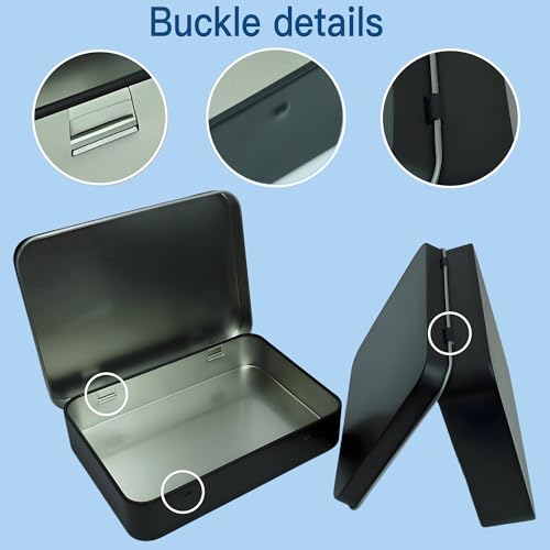 12-Pack Black Hinged Tin Boxes for Model Parts - color: Black, size: 12 Pcs 4.5" x 3.5" x 0.9"