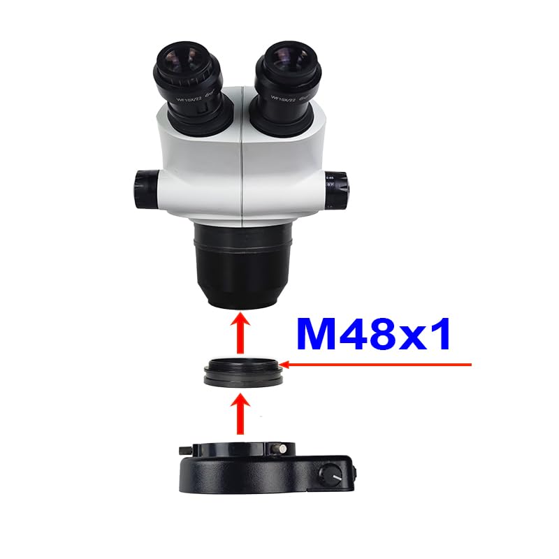 144 64 LED Ring Light Illuminator for Stereo Microscope, Adjustable Ring Light Lamp Industry Monocular Binocular Trinocular Soldering Stereo Repairing Microscope Video Camera (64 LED Detachable Plug) - color: 144 Detachable Plug
