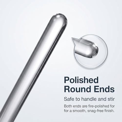 20 Pcs High Temp Glass Stirring Rods,Smooth Stir Sticks for Lab