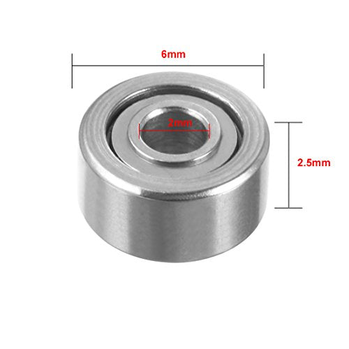 uxcell 20pcs MR62ZZ 2mmx6mmx2.5mm Double Shielded Miniature Deep Groove Ball Bearing - size: 2mmx6mmx2.5mm