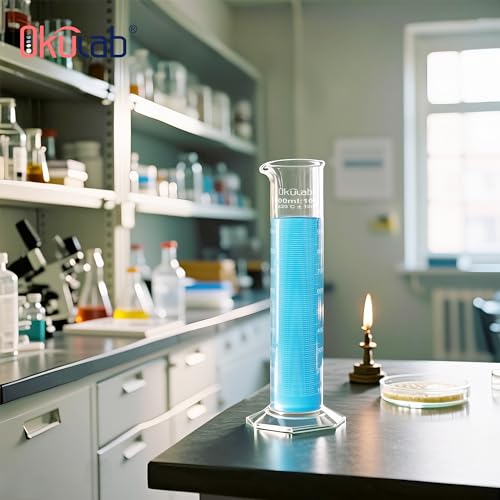 Graduated Cylinder, 2pcs of Vol.500ml, Borosilicate 3.3 Glass Cylinder, Lab Cylinders Glass Measuring Cylinder,MCG500A2 - style: 2 Pcs of 500ml