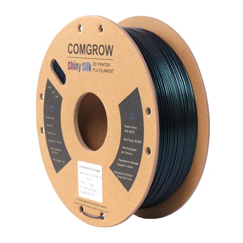 Comgrow 3D Printer Filament, Silk PLA Filament 1.75mm Burnt Titanium 1KG (2.2LBS), Dimensional Accuracy +/- 0.02 mm, Color Changeable 3D Printing Filament Changing Colors with Light - color: Burnt Titanium