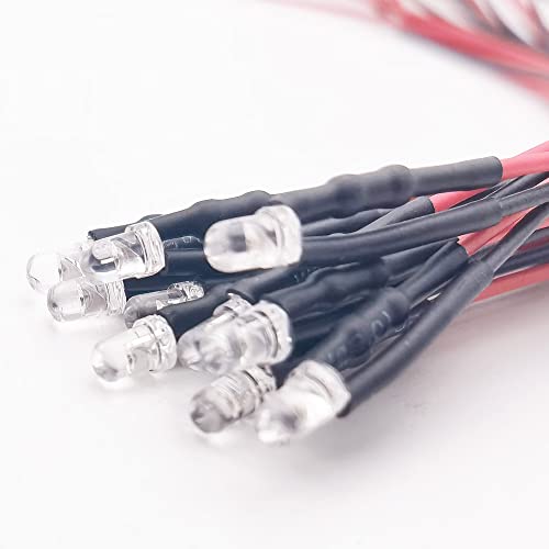 12 Volt 5mm Pre Wired Yellow Candle Flickering Led Light Emitting Diodes,Micro Led Lights Diodes for Model (20pcs Yellow Flickering, 12V 5mm Round) - color: 20pcs Yellow Flickering, size: 12V 5mm Round