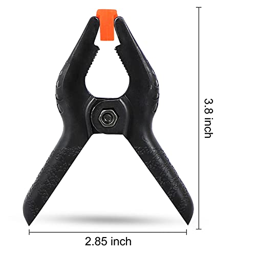12 Packs of 3.5 inch Black Multipurpose Professional Plastic Heavy Spring Clamps,Plastic Clamps Available Home Improvement,Craftsmanual,Backdrop Stand,Photo Backdrop Clips
