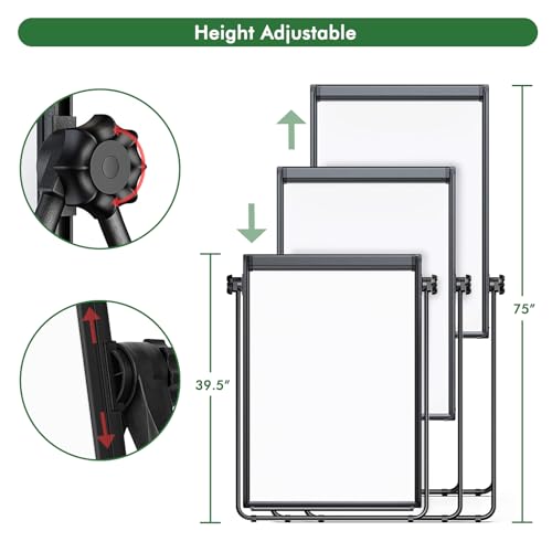 Easel Whiteboard with Stand 40" x 28" Aluminum Frame (Black)
