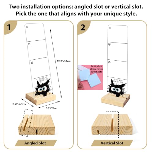 HTBIG Stress Cat It’s Fine Monitor Memo Board with Removable Wooden Base - color: Fine
