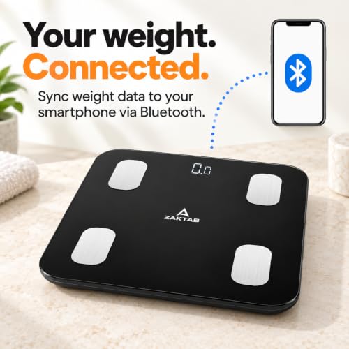 Scale for Body Weight, Accurate Weight Scale with LCD Display, Capacity upto 400 lbs, Smart BMI Scale, High Accuracy Digital Bathroom Scale, 18 Body Composition Analyzer Sync with Fitness App