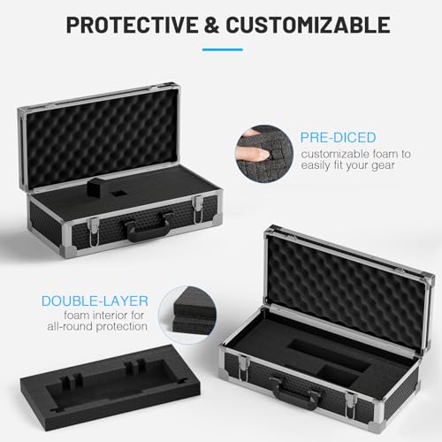 Phenyx Pro Carrying Case with Customizable Pre-Diced Foam Foam PCSE-L - size: Large (20.3×10×5.9 Inch)