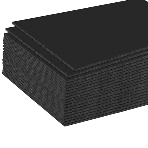 Mat Board Center, 8x10 inche Black Foam Board Acid-Free 25 Pack 3/16"Thick - color: Black, size: 8x10