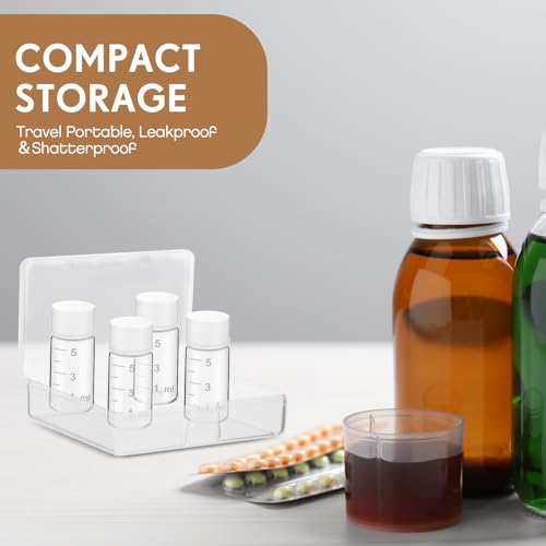 Baderke 4 Pcs Liquid Medicine Travel Container, Clear,5ml - color: Clear, size: 5ml