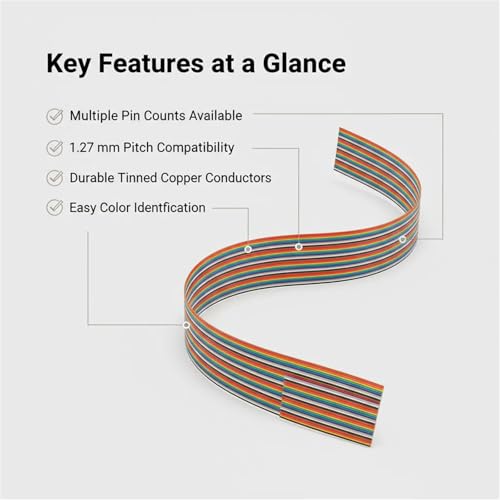 3pcs 10P Multicolored Dupont Jumper Ribbon 1M/3.3Ft Cables for Arduino Breadboard Projects - color: 10P 1M