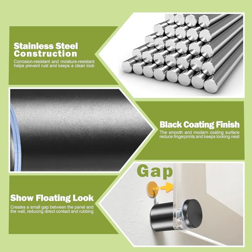 19 x 30mm (Dia. x L) Stainless Steel Standoff Screws - Black - 4 Pieces - color: Black, size: 19 x 30mm / 0.75" x 1.18"