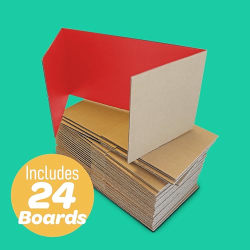 Flipside Products 18" x 48" Red Project Boards, Pack of 24, Trifold, Presentation Board, DIY Projects, Small Display, Science Fair, Classroom, Clubs, 4H, Graduation - color: Red