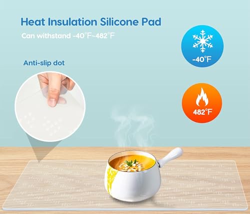 AECHY Silicone Mat for Kitchen Counter, 35.3" x 23.5", High transparency - color: Clear, size: 36"L x 24"W