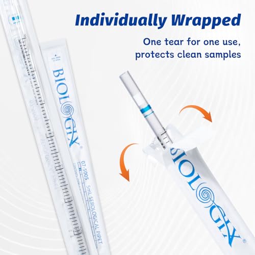 5mL Serological Pipette, 100Pcs Sterile Plastic Serological Pipet - size: 5ml-100Pcs