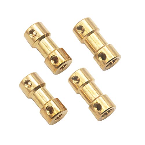 6Pack Vgoohobby Brass Motor Shaft Coupling Coupler Connector Sleeve Joint Adapter for RC DIY Airplane Boat Robot (3mm to 5mm) - size: 3mm to 5mm