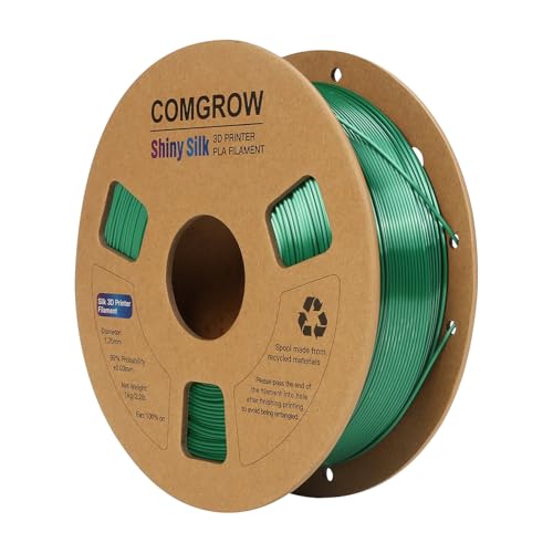 Comgrow Silk PLA 3D Printer Filament, Dual Color 2 in 1 Black and Green - color: Black&green