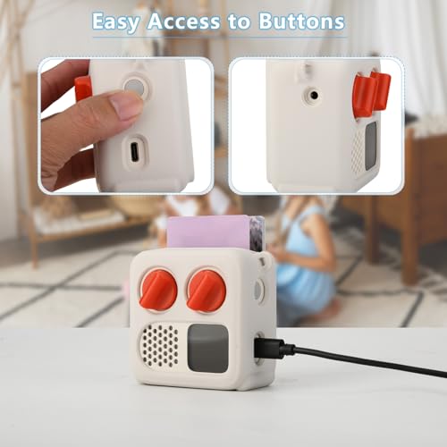 Silicone Case Cover for Yoto Mini (2024 Edition), Travel Carrying Case with Adjustable Shoulder Strap Protective Cover for Yoto Mini Player (White Smoke) - color: White Smoke