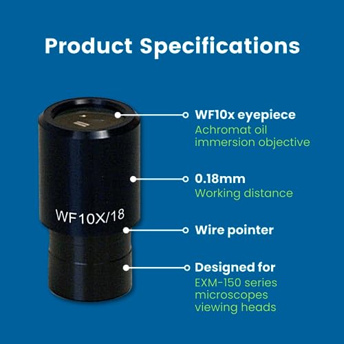Accu-Scope Microscope Eyepiece with Pointer, WF10x/18mm - 10X Magnification, 18mm Field of View Fits Compound Microscopes