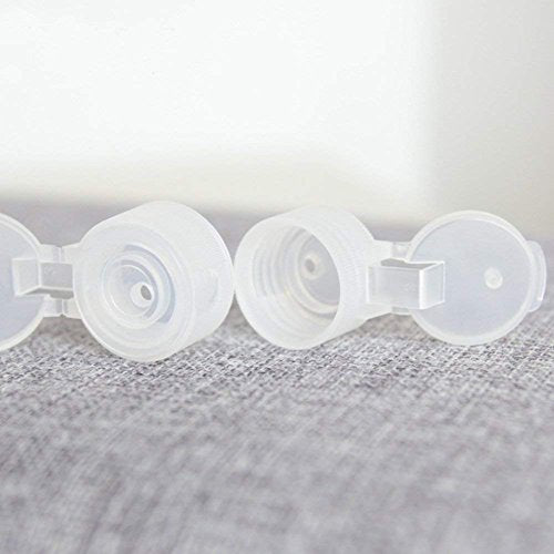 6 Pcs 30 ml/1 oz Empty Plastic Sample Travel Size Plastic Empty Squeeze Bottle Container Jar Pot Vial with Flip Lid Perfect for Emollient Water Shower Gel Emulsion Etc