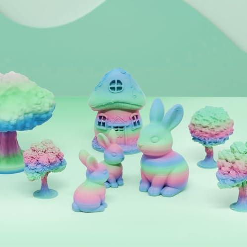 YOUSU Matte PLA Rainbow Macaron 1KG, Stable Extrusion, Color Switche Stable - color: 03-matte Macaron Rainbow, size: Matte PLA