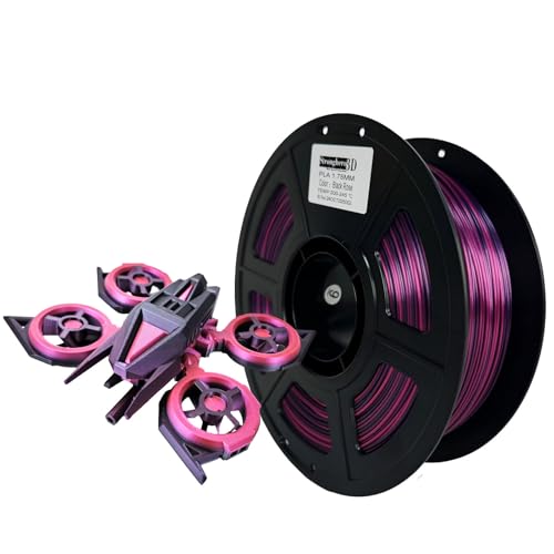 PLA 3D Printer Filament 1.75mm,Black Rose Color,Multi Color Filament,Accuracy +/-0.05mm Net Weight 1kg(2.2lbs) - color: Pla_n2_blackrose