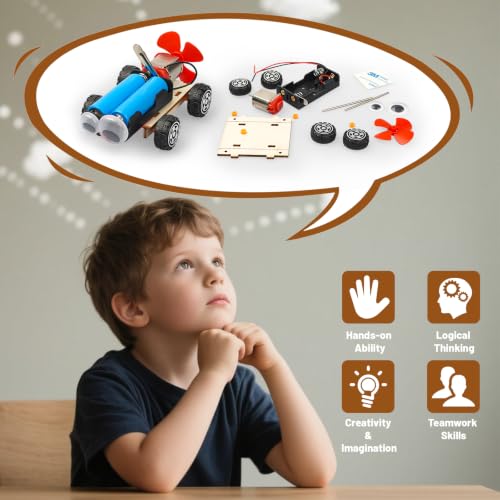STEM Science Kits for Kids Age 8-12, 6 Set Wind-Powered Cars Building Kit