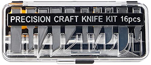 Modelcraft PKN3305/S Precision Craft Knife Set, Silver, 16 Piece