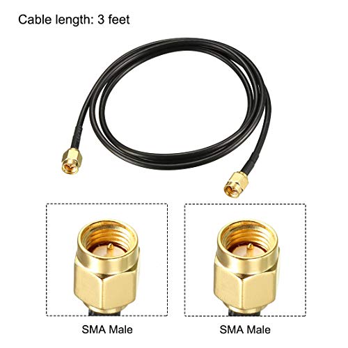 uxcell SMA Male to SMA Male Coaxial Cable 50 Ohm 3 Feet RG174 - size: 3 Feet
