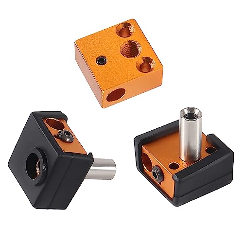 3D Printer Parts Silicone Socks+Aluminum CR-10 Heater Block+Stainless Steel Throat for MK7 MK8 Extruder Hotend Kits for Ender 3/Ender 3 Pro/Creality CR-10 /CR10S /S4 /S5 (4 Sets)