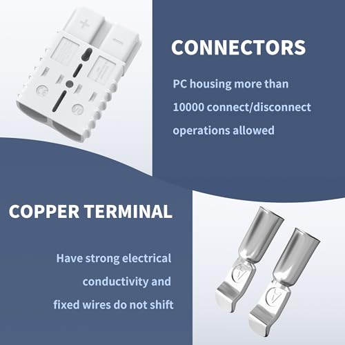 RVBOATPAT 350 Amp Battery Quick Connect/Disconnect Connector,12V Wire Harness Plug Connector Kit - 2 Pack - size: 350A