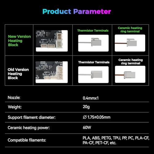 Creality Official K1/K1 MAX/K1C/K1 SE Hotend Kit New Version, Upgrade K1C Ceramic Heating Block Kit, Support 300°C High Temperature and 600mm/s Fast Speed Printing, for Creality K1 Series 3D Printers - style: K1 Series