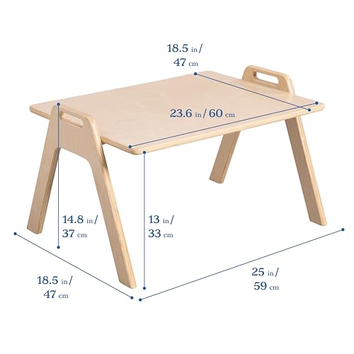 ECR4Kids Table2Go Portable Lap Desk for Flexible Seating & Floor Learning, Montessori Furniture, Natural - color: Natural