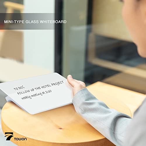 Small Glass Desktop Whiteboard Dry-Erase, Mini Pure Glass Whiteboard Stand - color: White