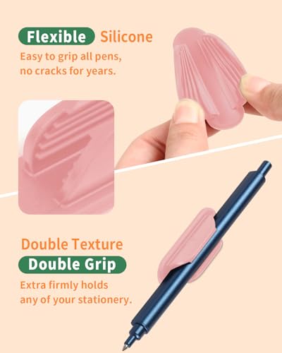 Tiizze Silicone Adhesive Pencil Holders for Classroom & Desk, 10 Pack, Pink - color: PINK