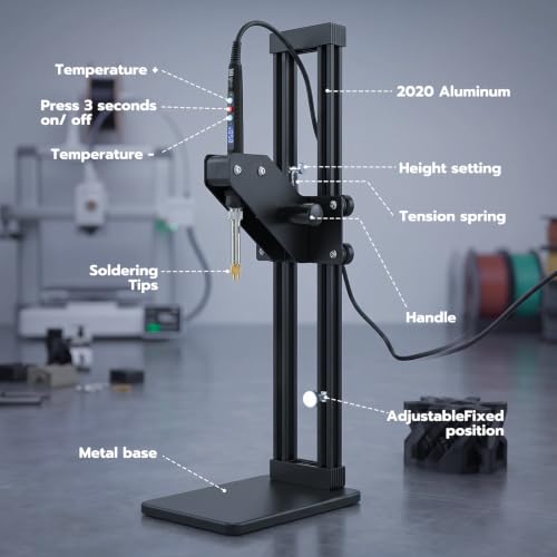 Vertical Heat Press Machine-Heat Set Insert Tool (Insertion Height 410mm) with Heat Set Tips M2-M8 add Brass Metric Knurled Nuts for Threaded Inserts for Plastic and 3D Printing Components - color: ZW12XL