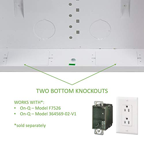 On-Q 20" Structured Media Enclosure with Hinged Cover Lock, Glossy White, Surface or Flush Mount - size: 20 inch