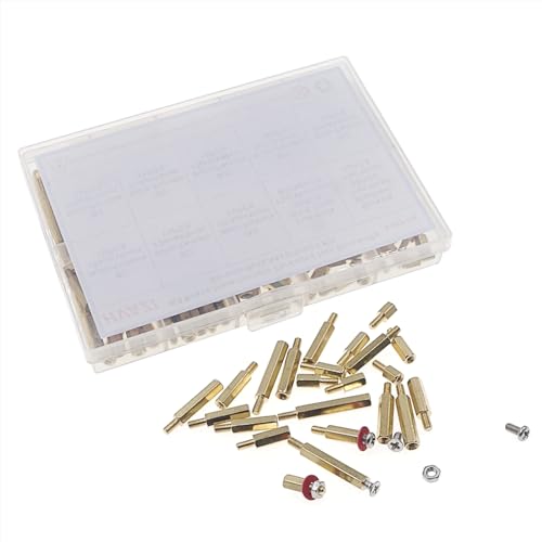 300PCS M3 Brass Male-Female Hex Standoffs, Screws Nuts & Washers Kit - size: M3