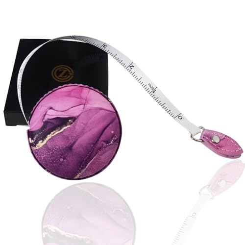 Tape Measure Body Measuring Tape,Medical Body Cloth Tailor Craft Dieting Measuring Tape, Dual Sided Retractable Ruler Colour Printed Soft Tape Measure Retractable - color: Pink Purple 2 pack