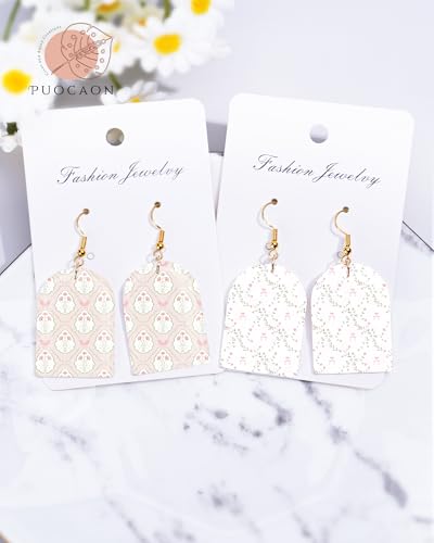 Puocaon Flower Clay Transfer Paper - Pink Transfer Sheets for Polymer Clay Earrings Jewlery Floral Design - color: pink vingtage