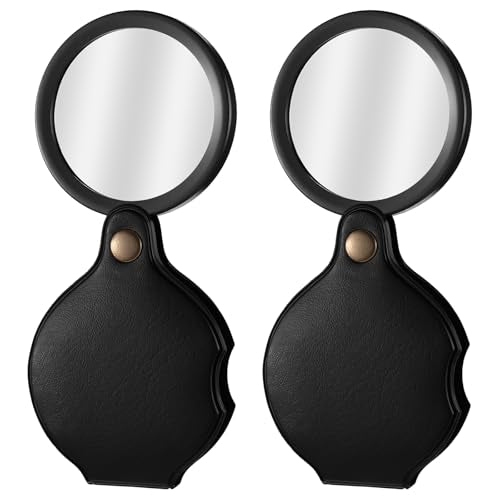2 Pc 20X Pocket Magnifier Mini Portable Pocket Magnifier for Senior Student