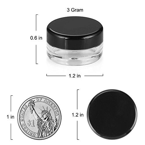 Accmor 100 Pieces 3g Empty Sample Containers with Lids Cosmetic Jars with 5 Pieces Mini Spatulas - color: Multi-color